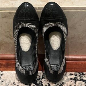 Tory Burch Black and White Flats